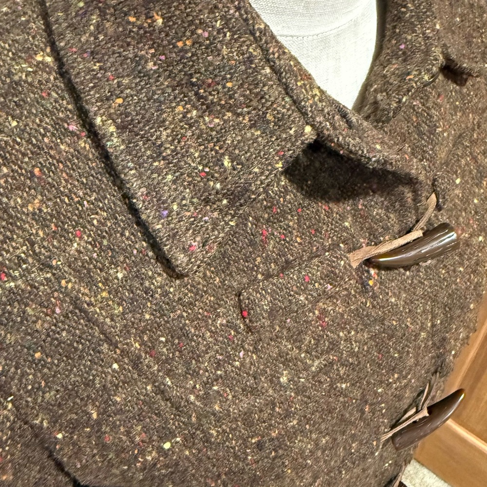 The Territory Ahead Women’s Wool Blend Brown Tweed Collared Toggle Coat, Size S - Picture 6 of 10